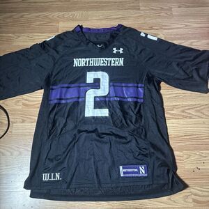 Northwestern Wildcats Black Under Armour Football Jersey Adult Medium